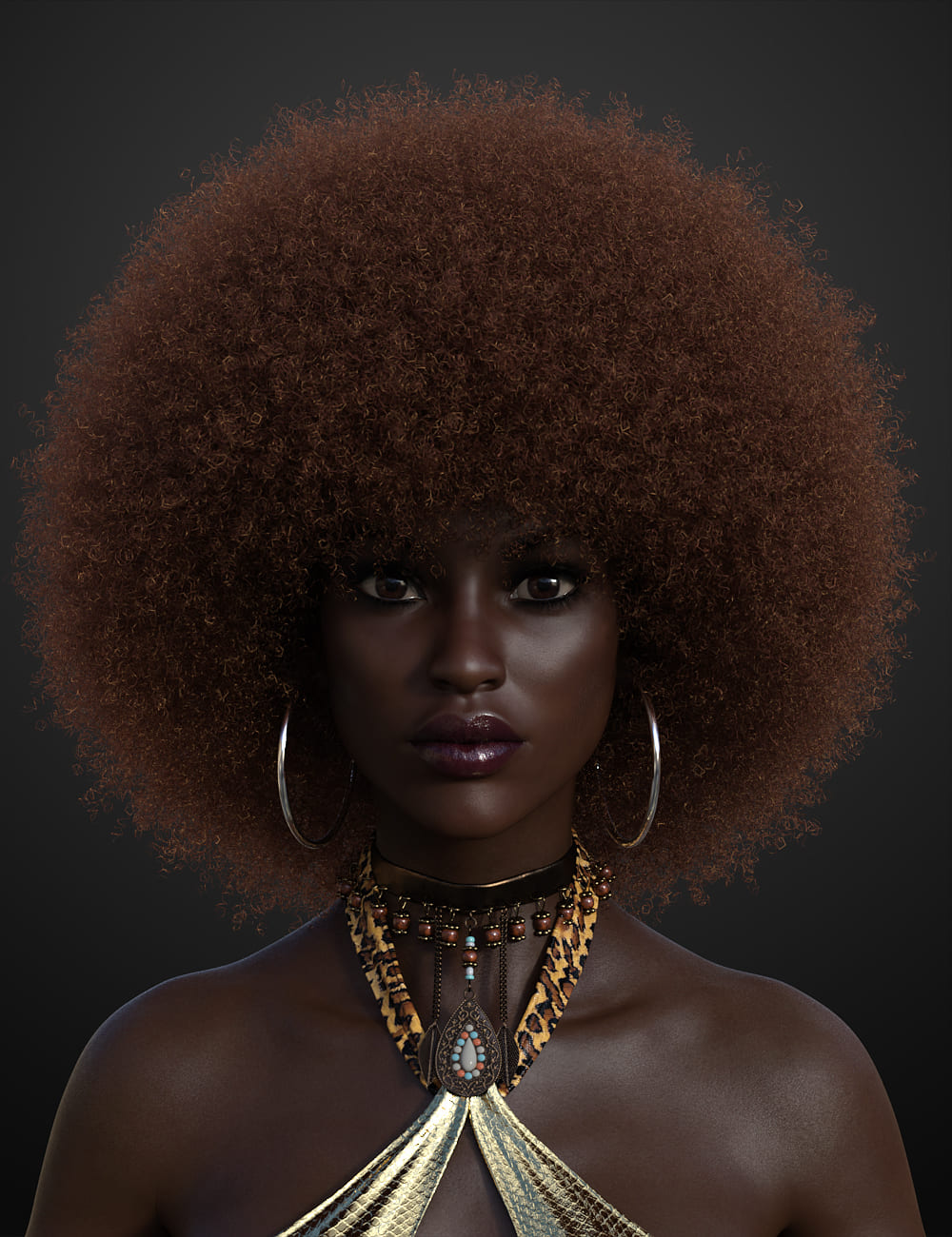 Afro Hair for Genesis 3 and 8_DAZ3DDL