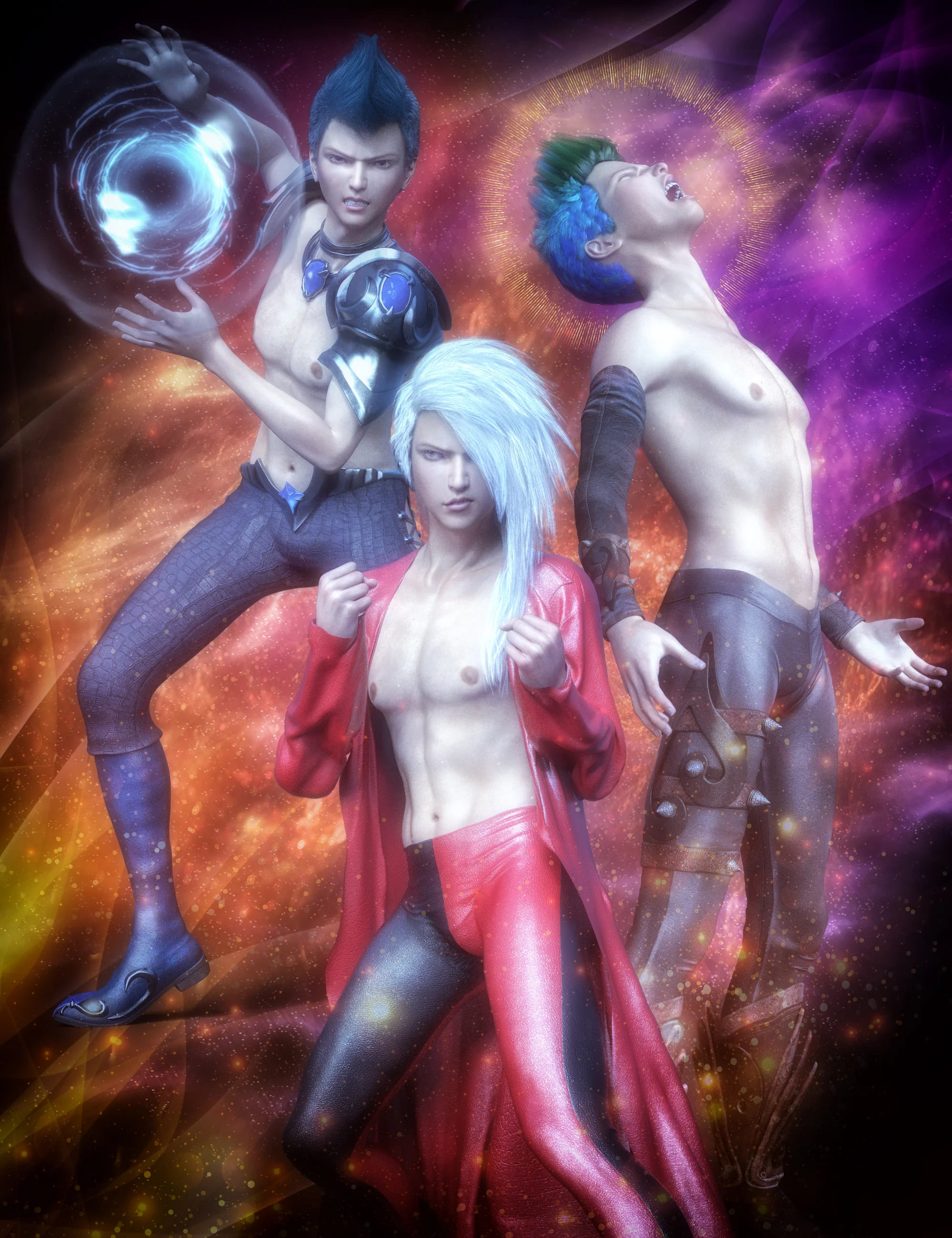 Anime Action Poses for Yuzuru 8 and Genesis 8 Males_DAZ3DDL