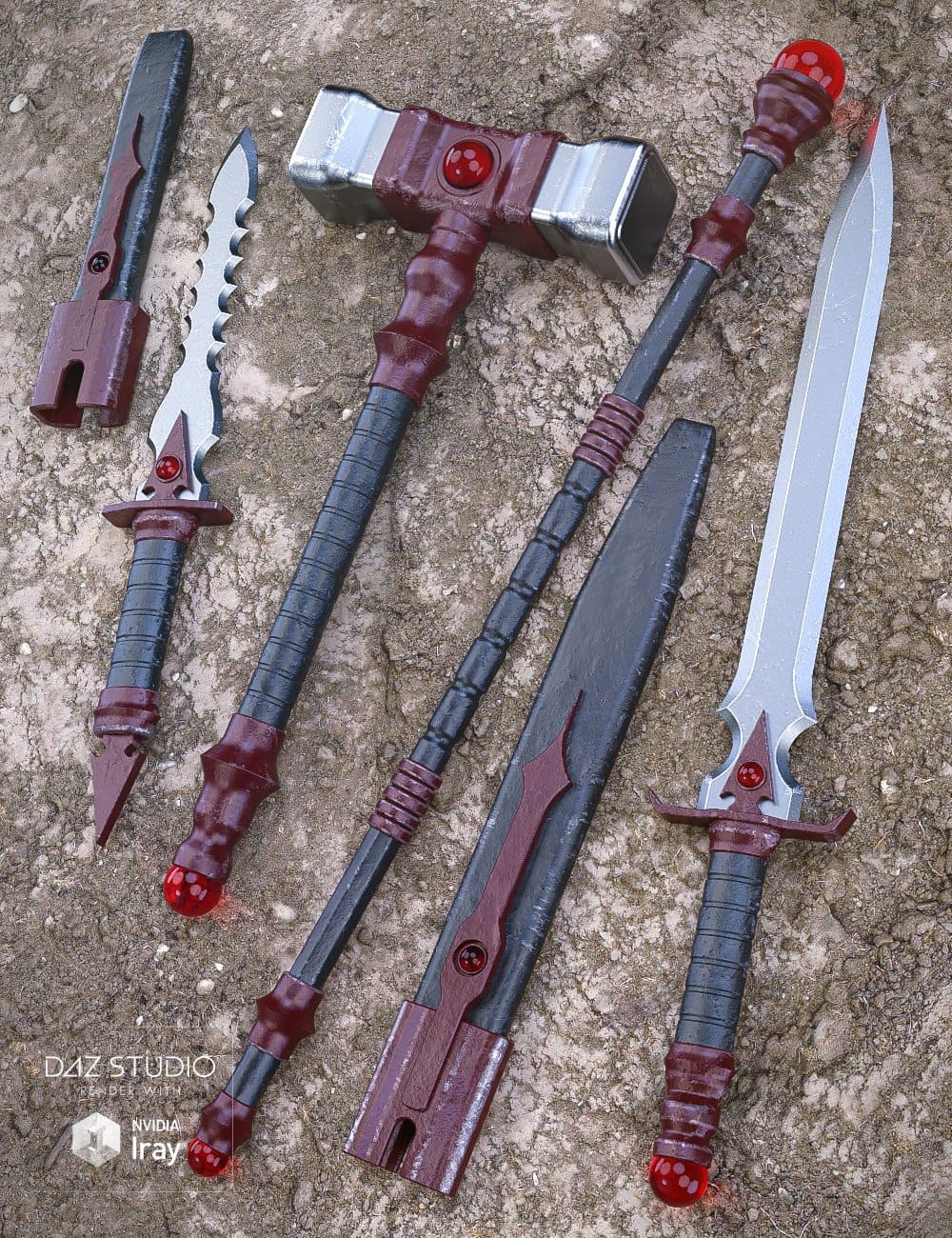 Bloodstone Weapons_DAZ3DDL