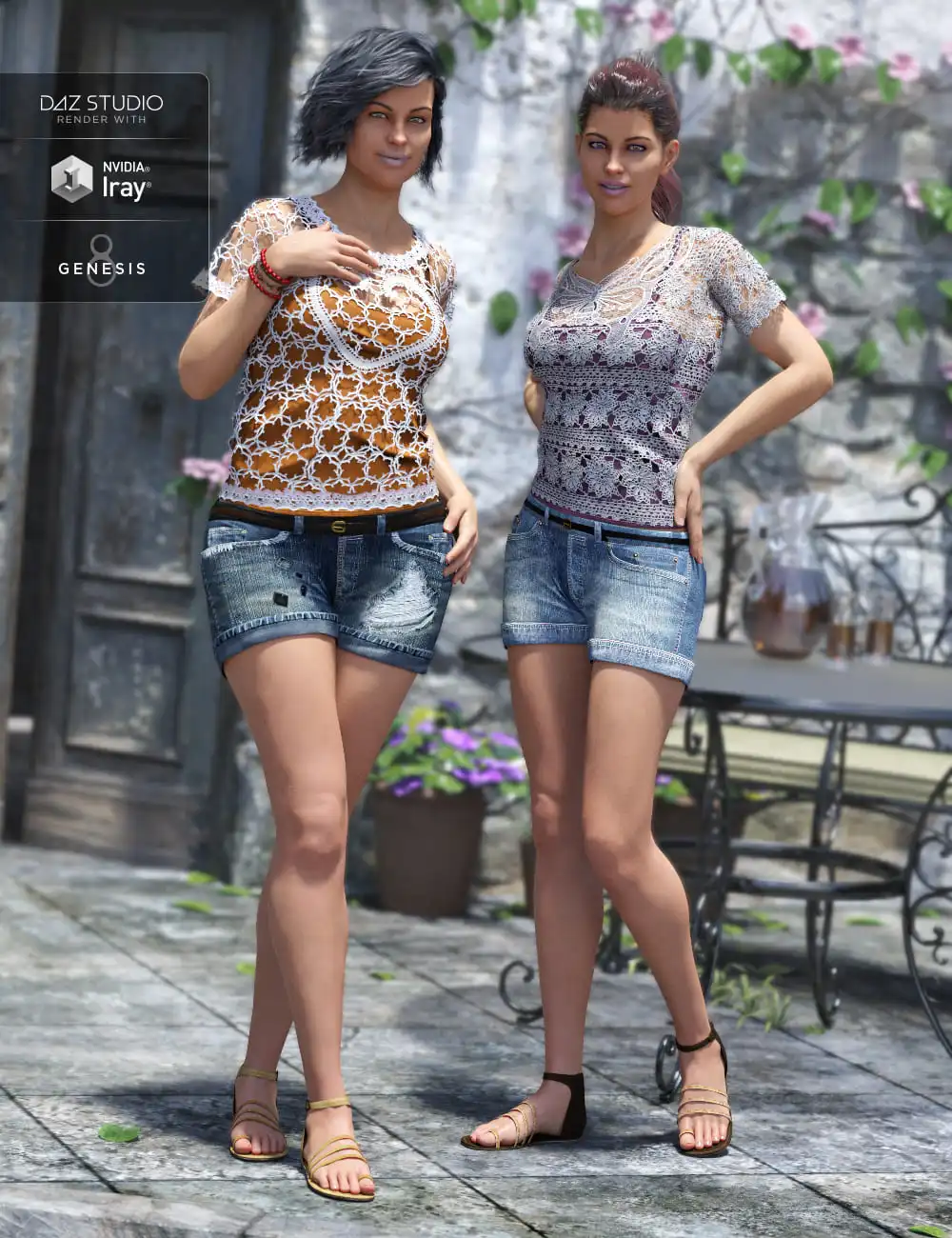 Boho Short Outfit Textures_DAZ3DDL