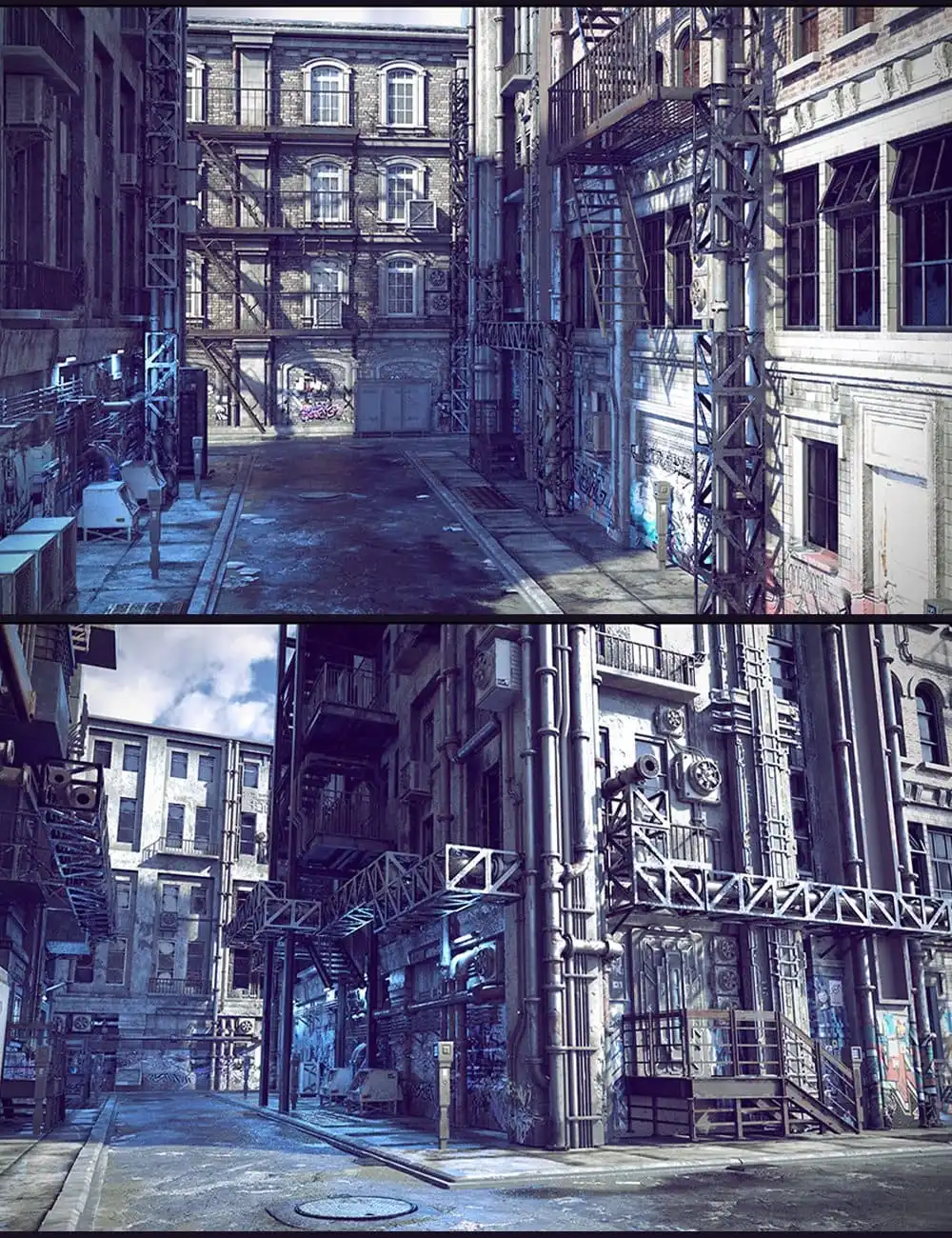 Cyberpunk Back Alley_DAZ3D下载站