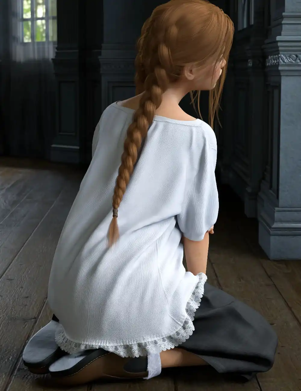 dForce Boatneck Tee and Culottes for Genesis 8 Female(s)_DAZ3D下载站