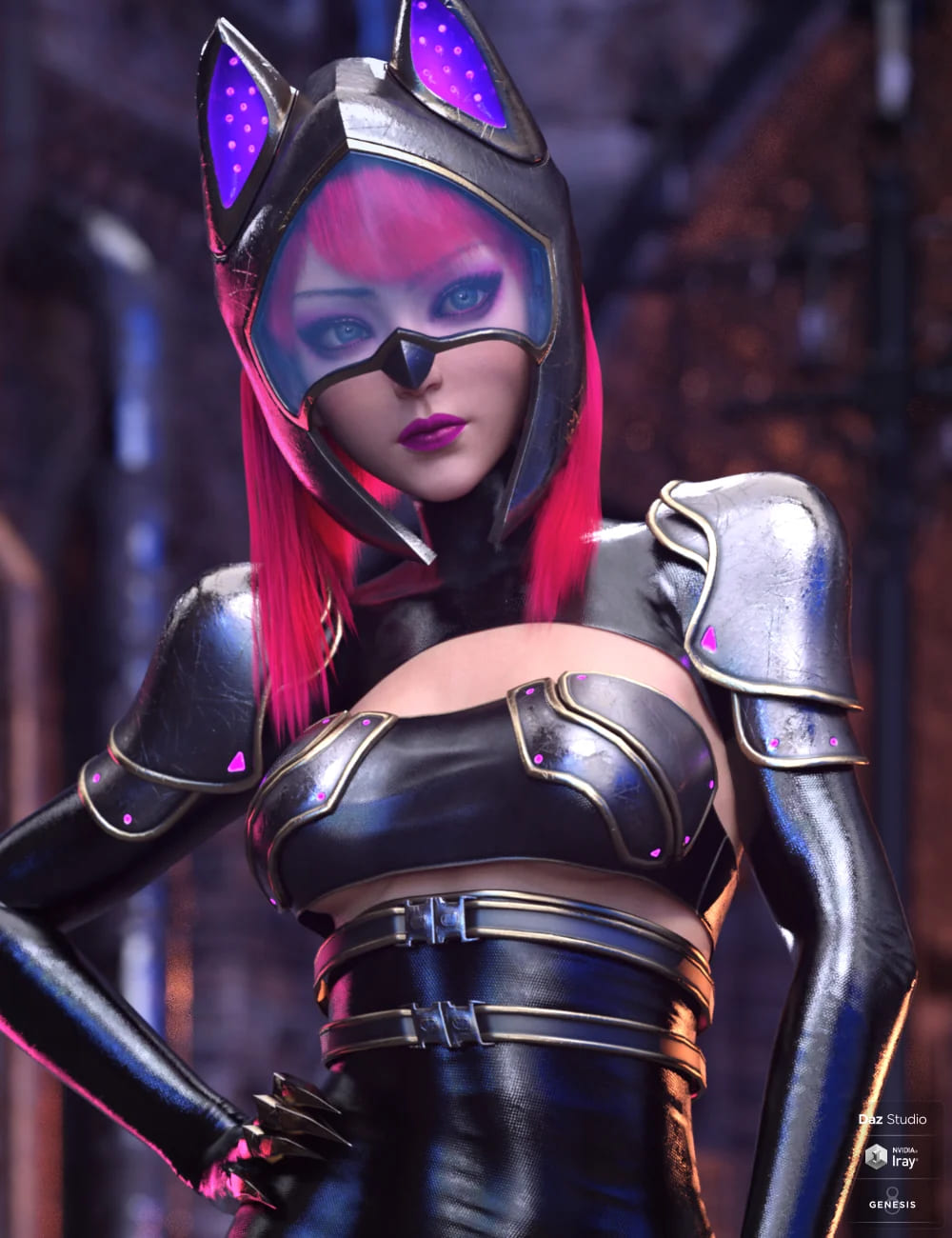 dForce Shadow Cat Outfit for Genesis 8.1 Female_DAZ3D下载站