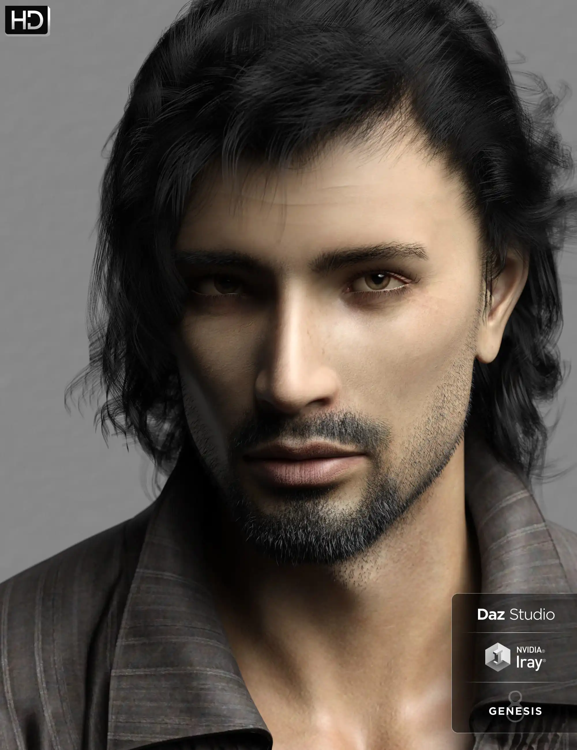 Phx Nasiri HD and Necklace for Genesis 8 Male_DAZ3D下载站