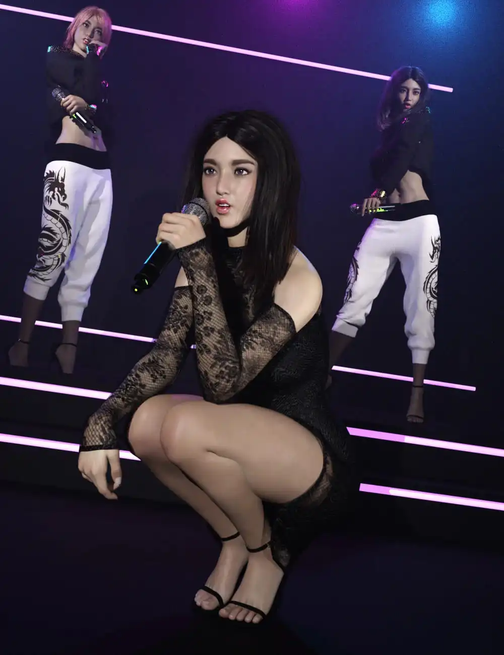 Pop Idols Generation Poses and Props for Genesis 8.1 Female_DAZ3D下载站