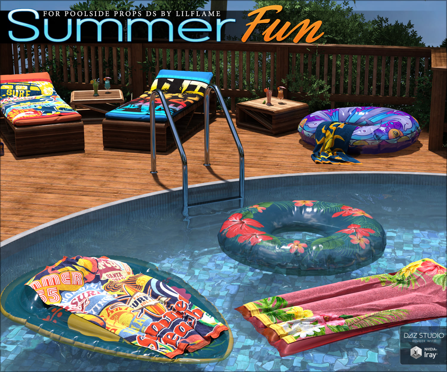 Summer Fun for Poolside Props DS_DAZ3D下载站