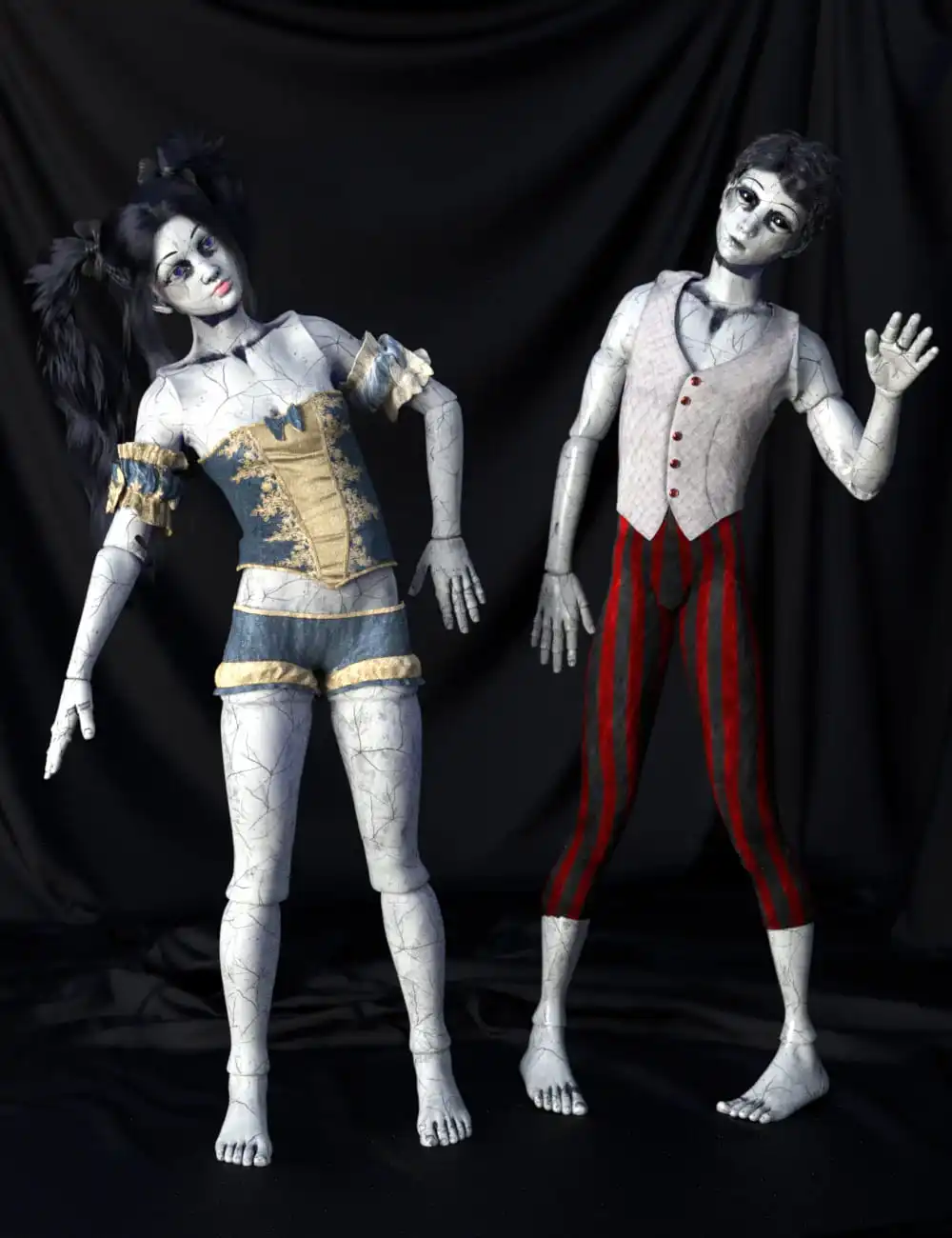 SY Cracked Creepy Dolls Genesis 8 and 8.1_DAZ3D下载站