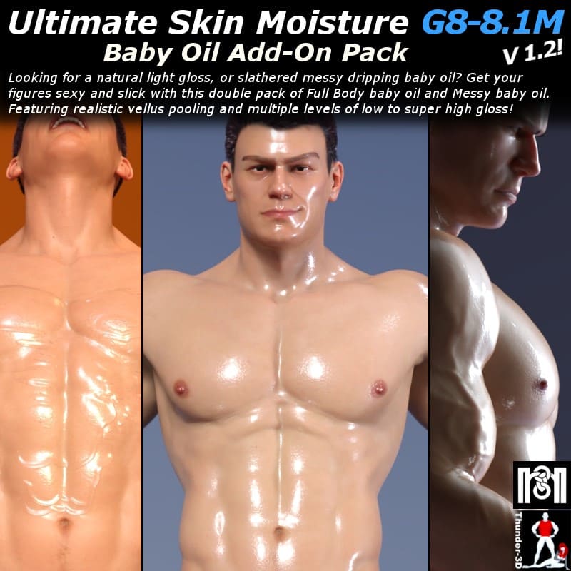 Ultimate Skin Moisture v1.2: Baby Oil ADD-ON G8-8.1M_DAZ3D下载站