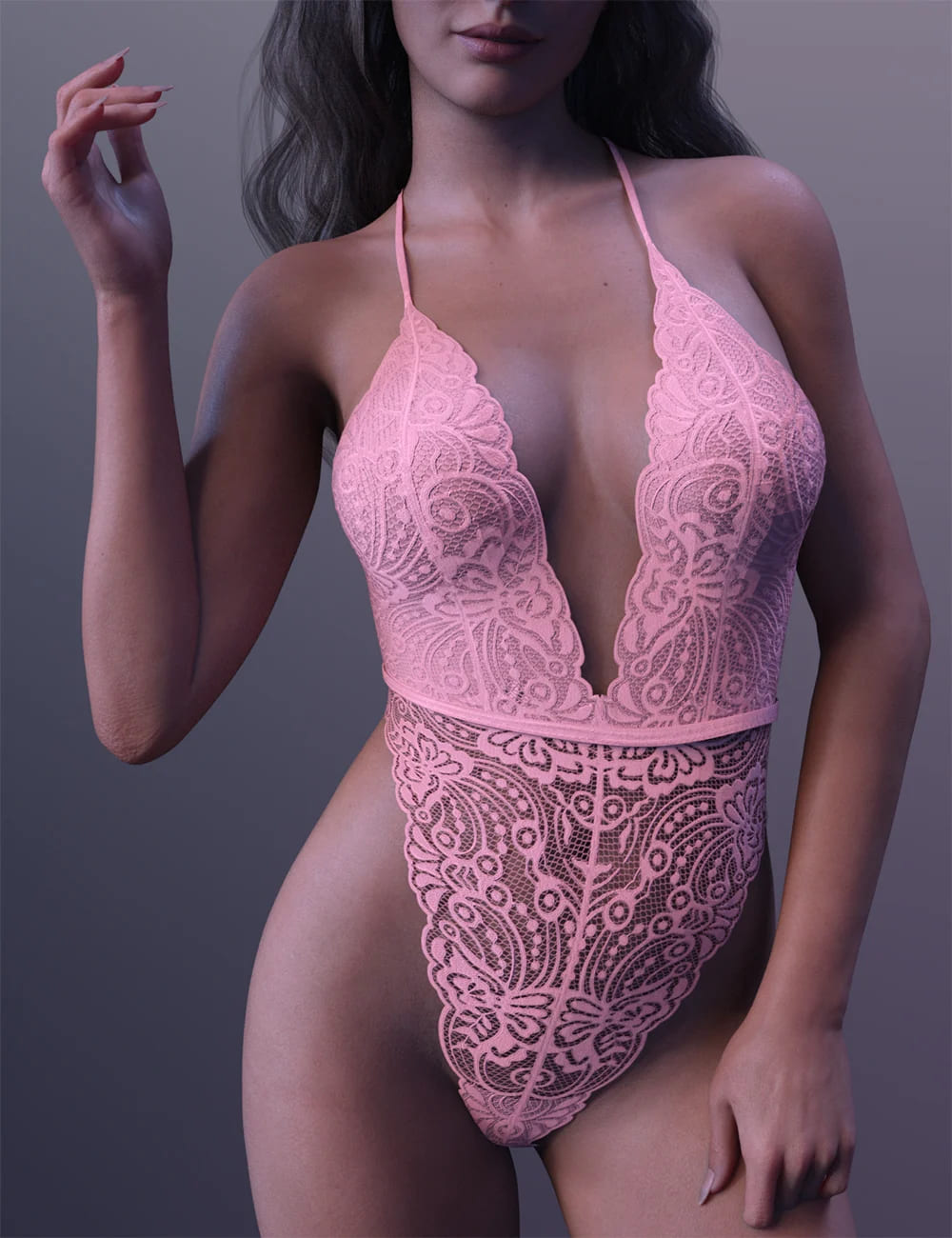 X-Fashion Sexy Deep V Bodysuit for Genesis 8.1 Females_DAZ3D下载站