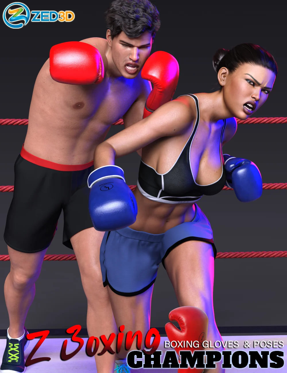 Z Boxing Champions Gloves and Poses_DAZ3D下载站