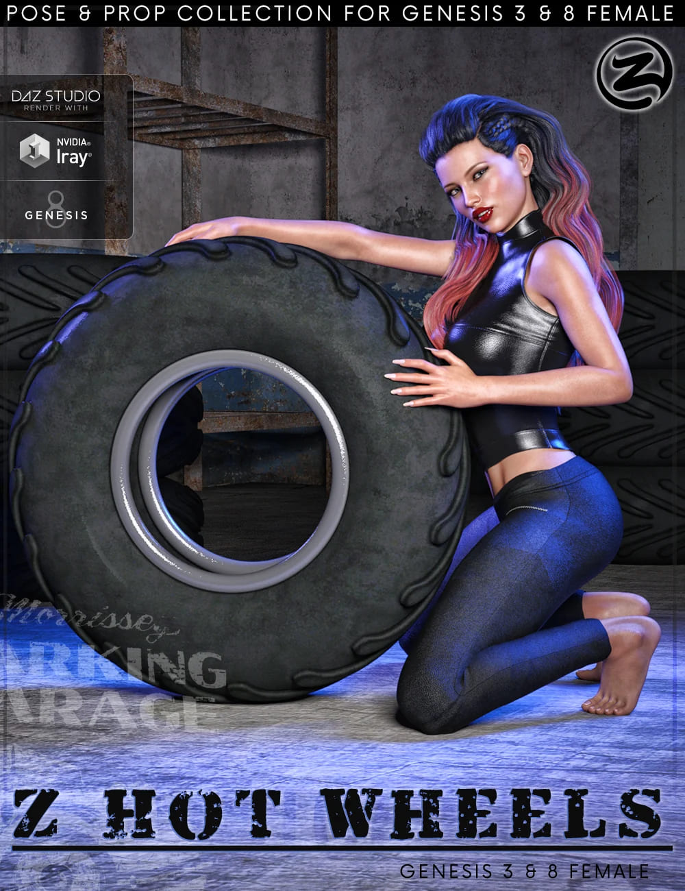 Z Hot Wheels – Props and Poses for Genesis 3 and 8 Female_DAZ3D下载站