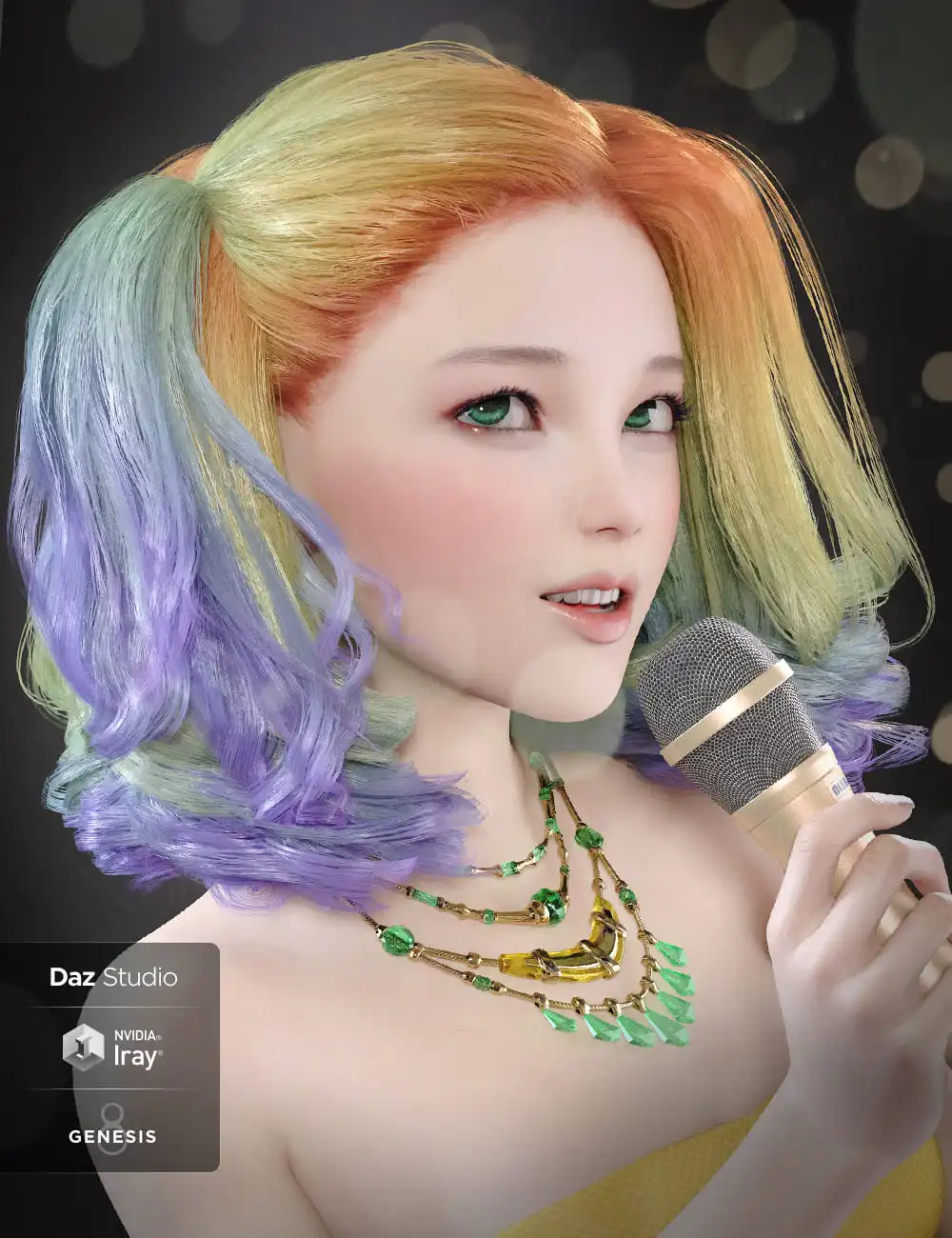 Curly Sue Hair for Genesis 8 and 8.1 Females_DAZ3D下载站