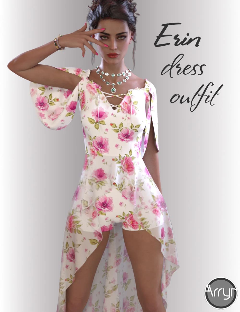 dForce Erin Holiday Dress for Genesis 8 Females_DAZ3D下载站