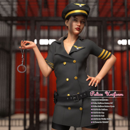 dForce Police Uniform and poses for Genesis 8 Female_DAZ3D下载站