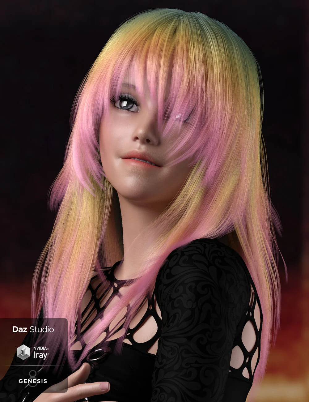 dForce Roxi Hair for Genesis 8 Female(s)_DAZ3D下载站