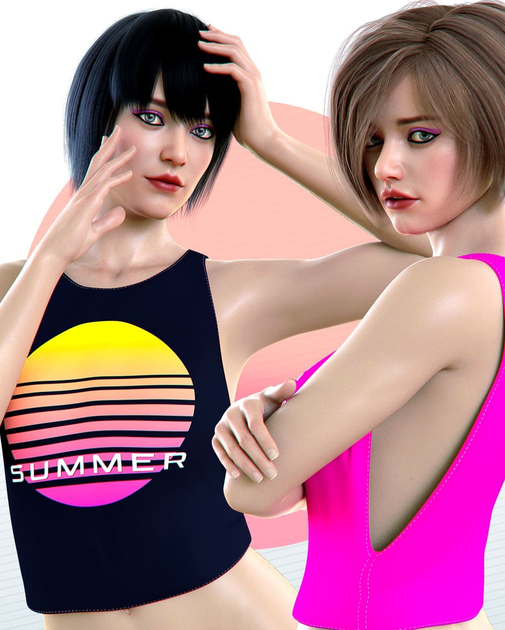 dForce Summer Top for Genesis 8 Female_DAZ3D下载站