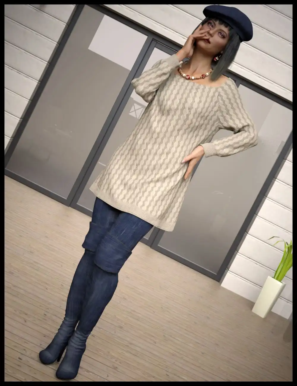 dForce Sweet Winter Outfit for Genesis 8 Females_DAZ3DDL