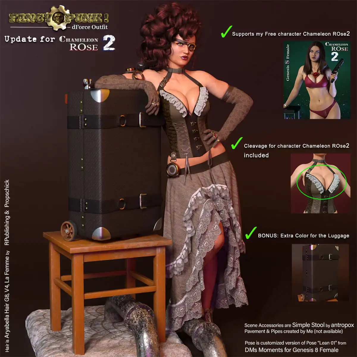 Fancy Punk_Genesis 8 Females_Update_DAZ3D下载站
