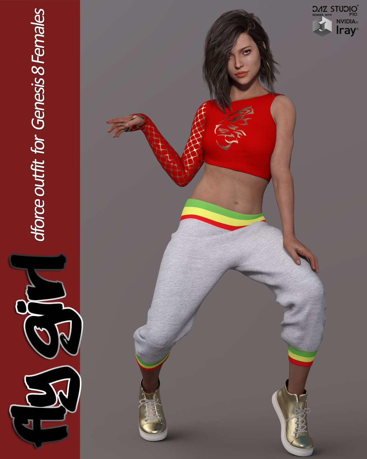 Fly Girl dForce outfit for Genesis 8 Females_DAZ3D下载站