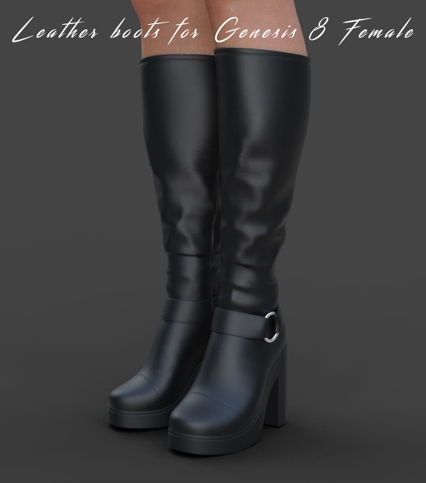 Leather boots for Genesis 8 Female_DAZ3D下载站