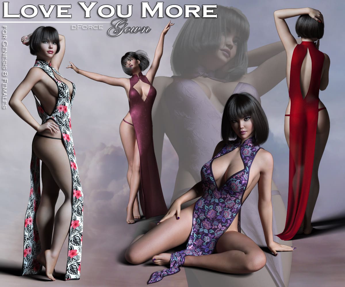 Love You More Gown for Genesis 8 Female_DAZ3D下载站