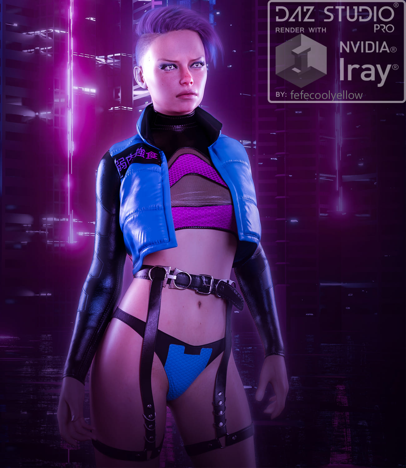 Midnight Runner dForce outfit for Genesis 8&8.1 Female_DAZ3D下载站