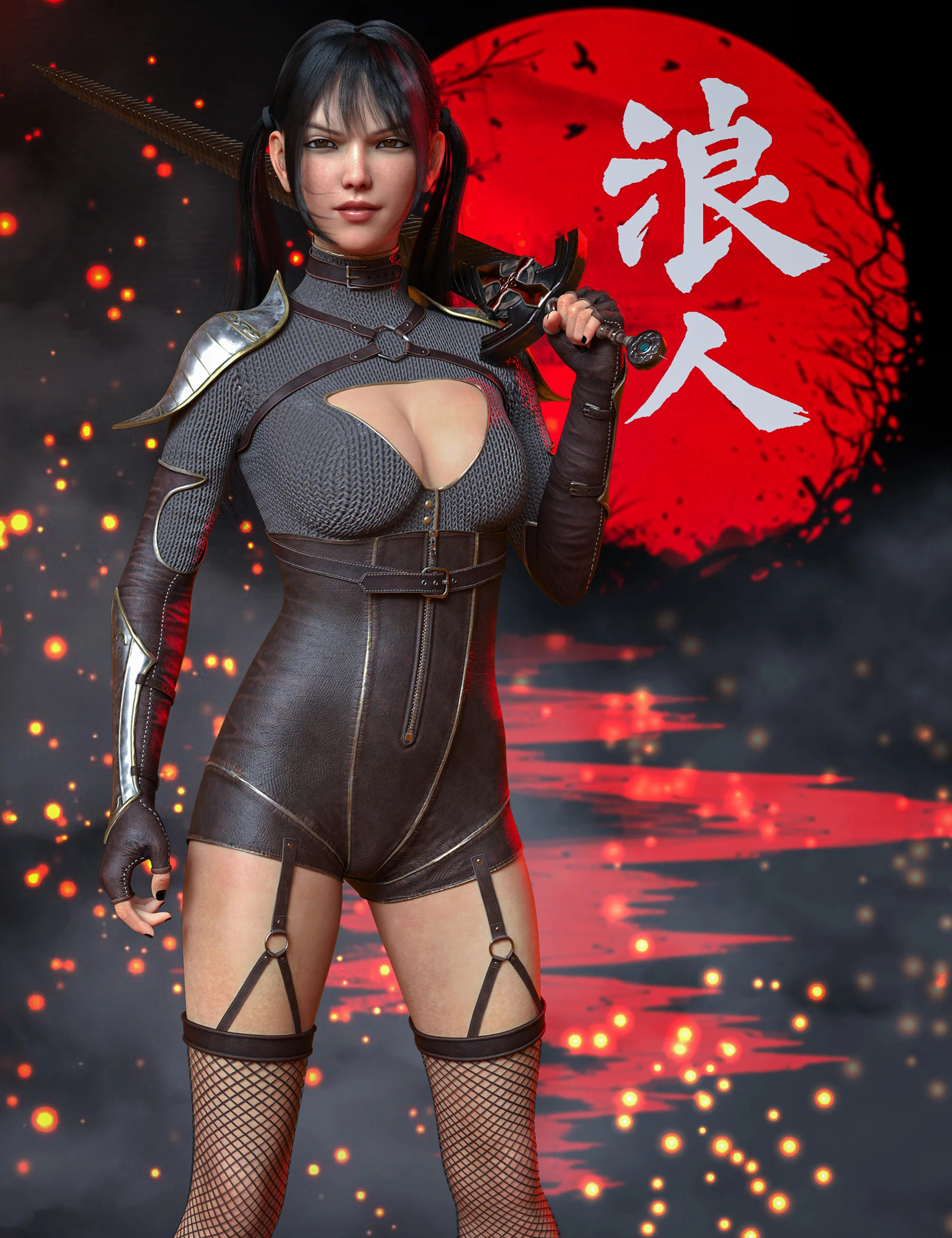 Ronin Warrior Outfit for Genesis 8 Females_DAZ3D下载站