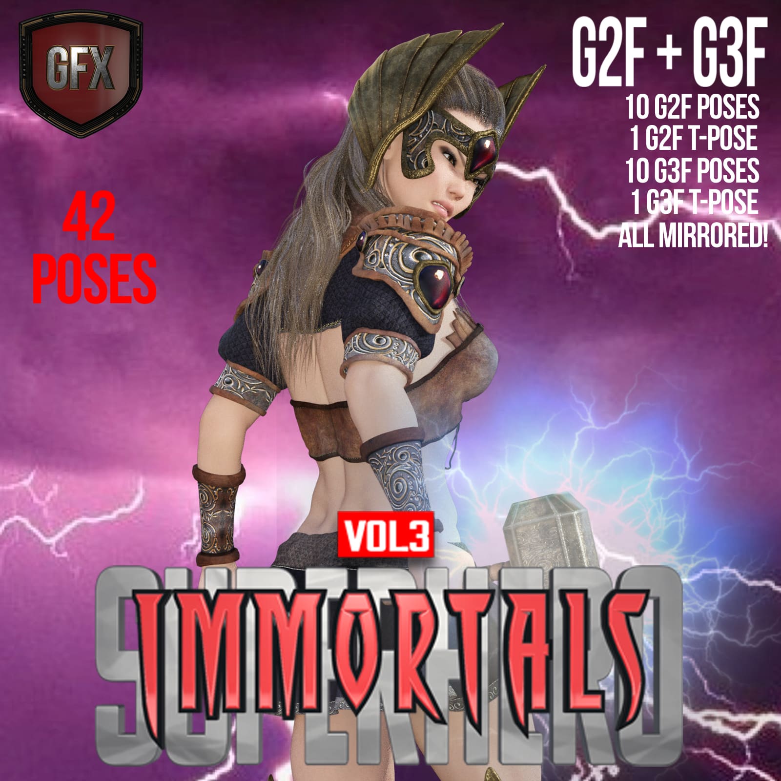 SuperHero Immortals for G2F and G3F Volume 3_DAZ3D下载站