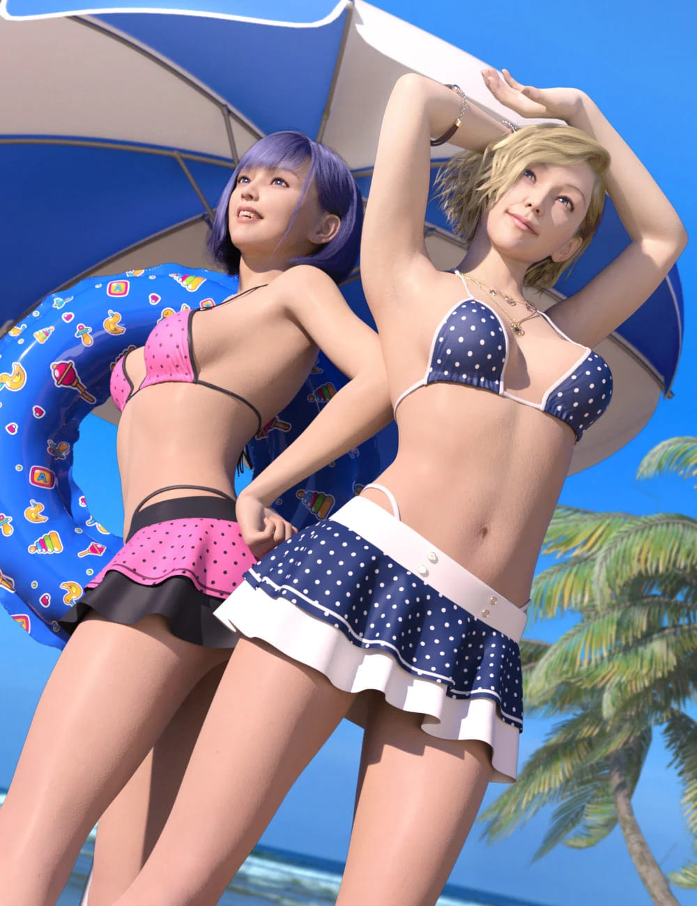 SVM’s Triangle Bikini and dForce Swim Skirt for Genesis 8 and 8.1 Females_DAZ3D下载站