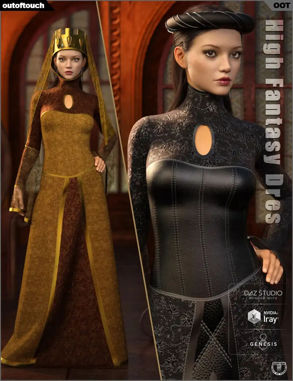 Texture Expansion for High Fantasy Dress and Medieval Headpieces_DAZ3DDL
