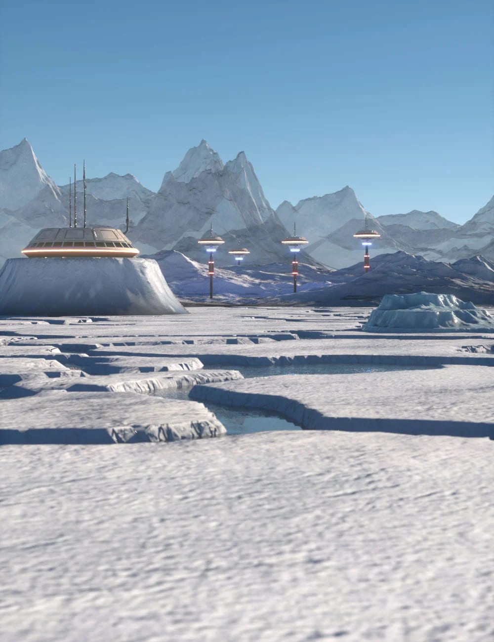The Ice World Of Eros Prime Environment_DAZ3D下载站