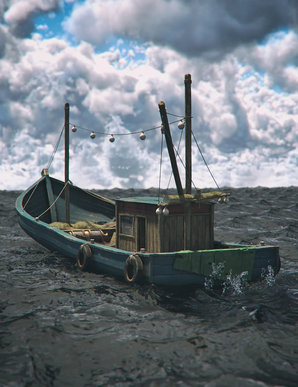 Wood Fishing Boat_DAZ3D下载站