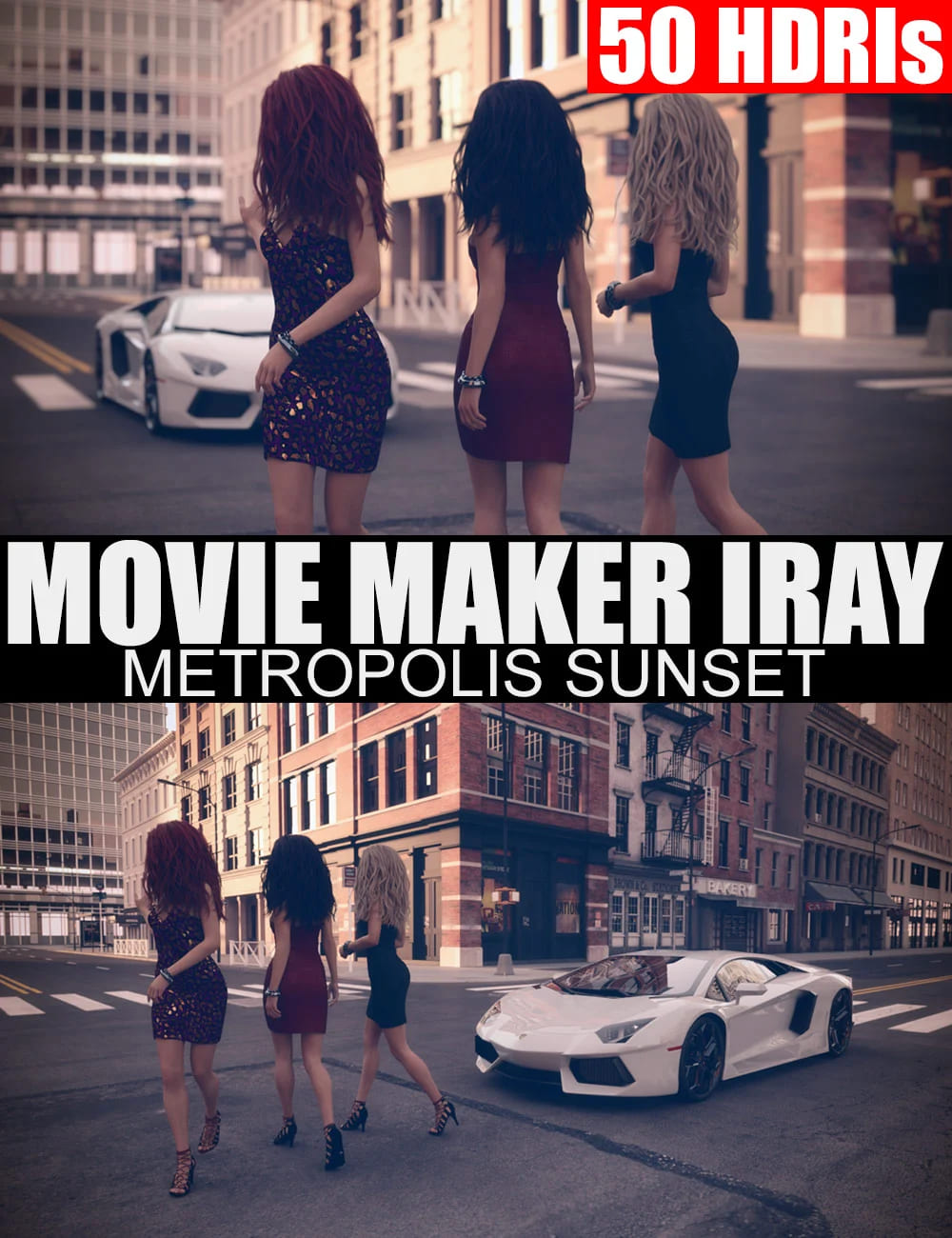 50 HDRIs – Movie Maker Iray – Metropolis Sunset_DAZ3DDL