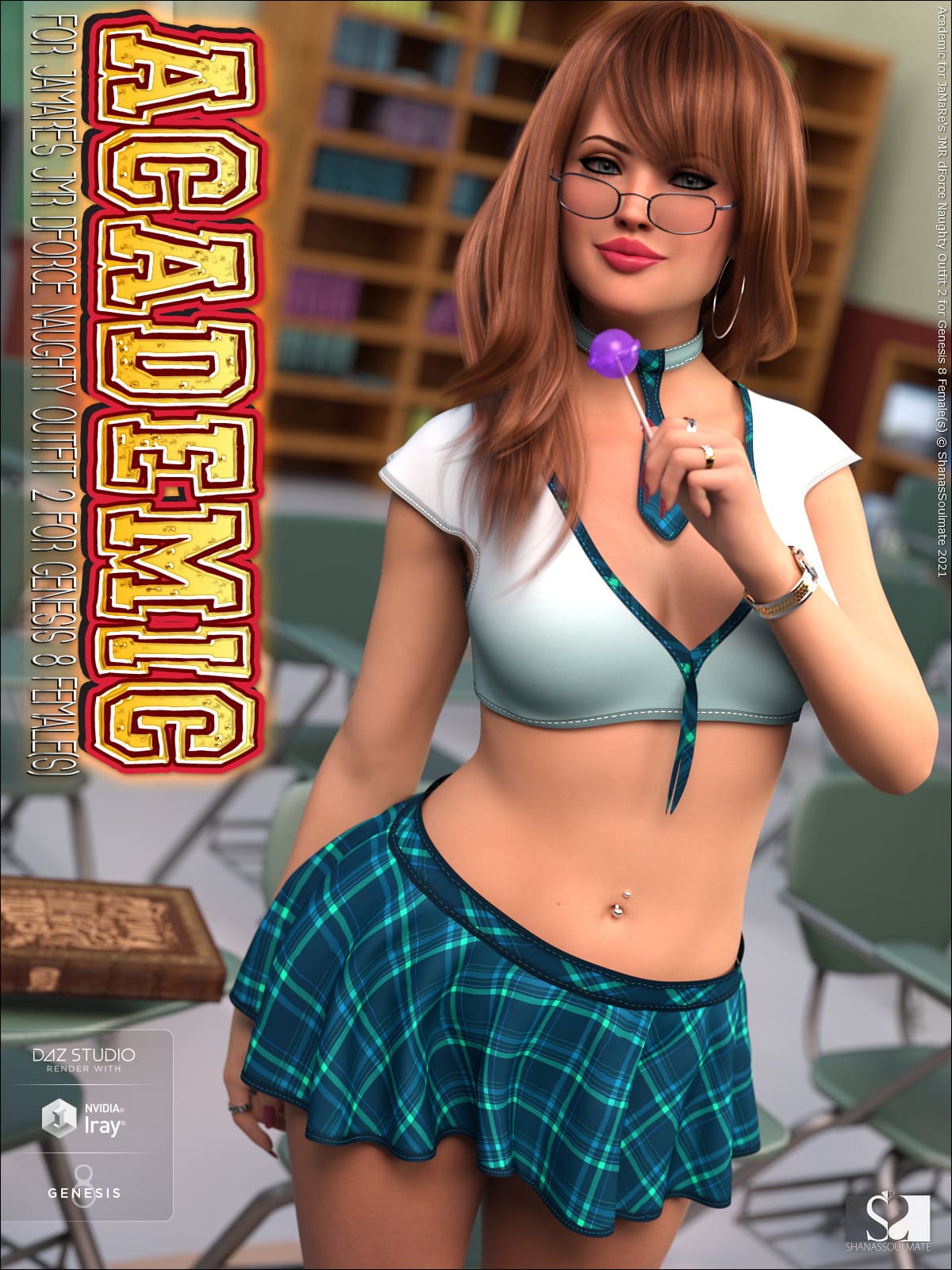 Academic for JMR dForce Naughty Outfit 2 for Genesis 8 Female(s)_DAZ3DDL