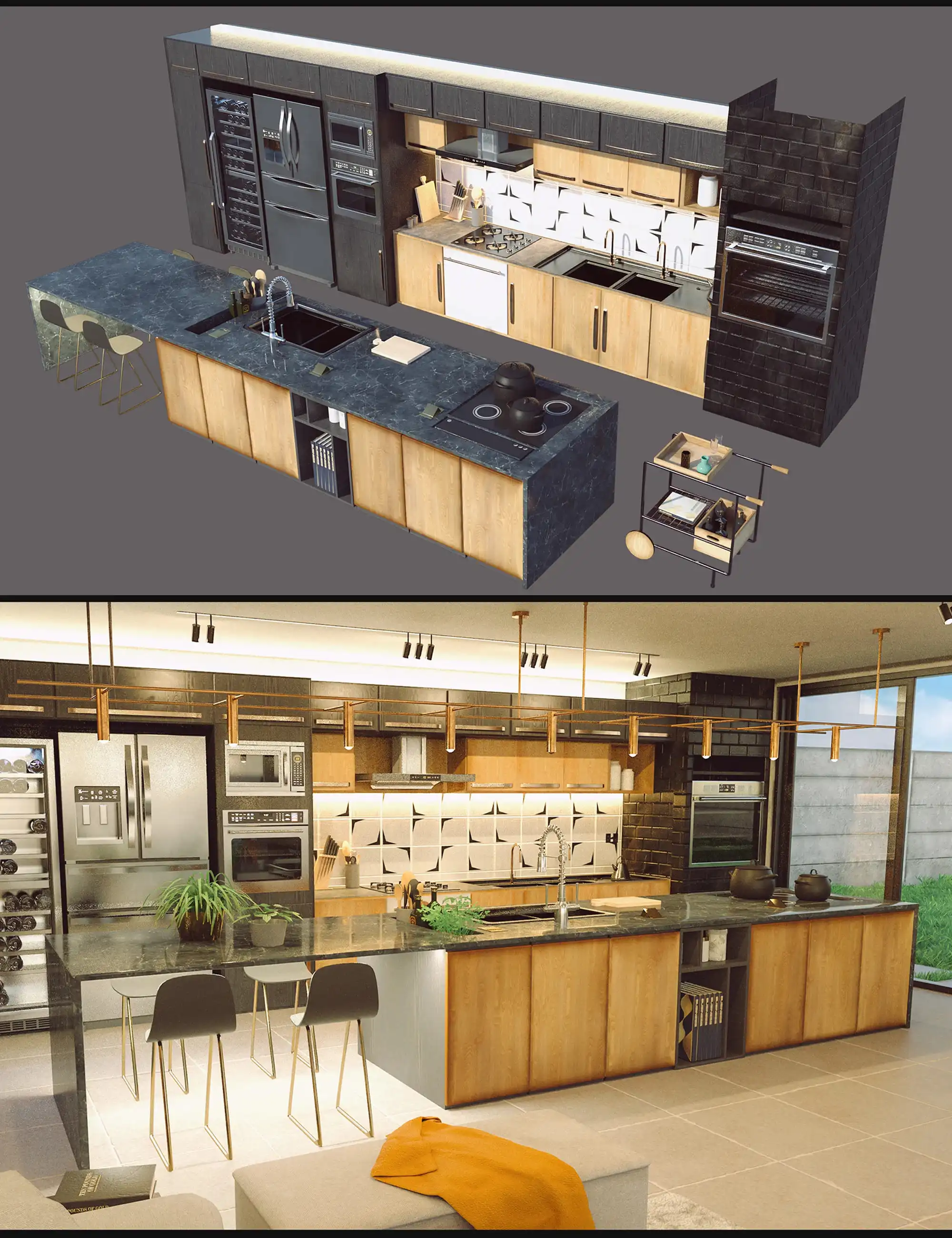 Cecilia House Kitchen Props_DAZ3DDL