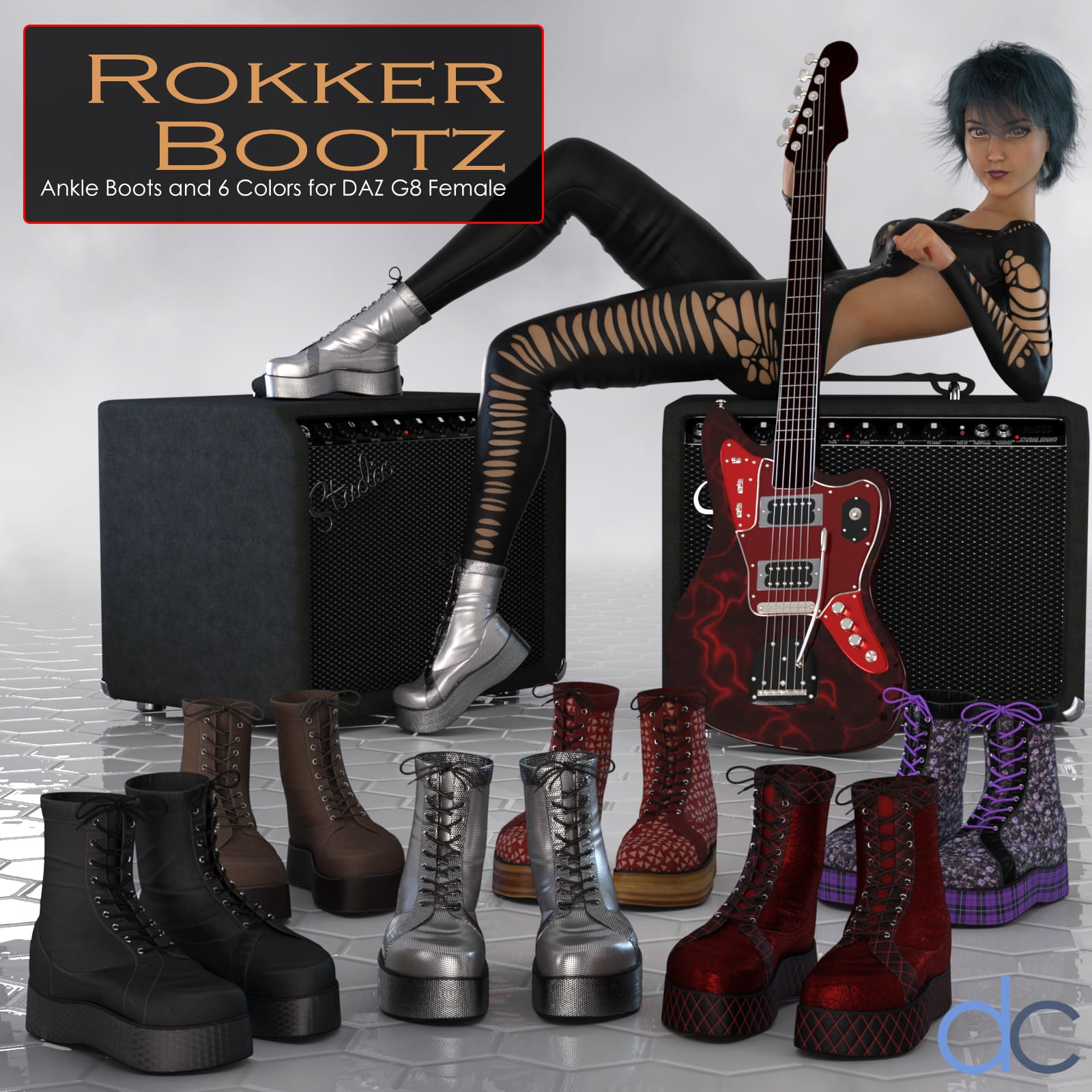 DC-RokkerBootz for G8 Female_DAZ3D下载站