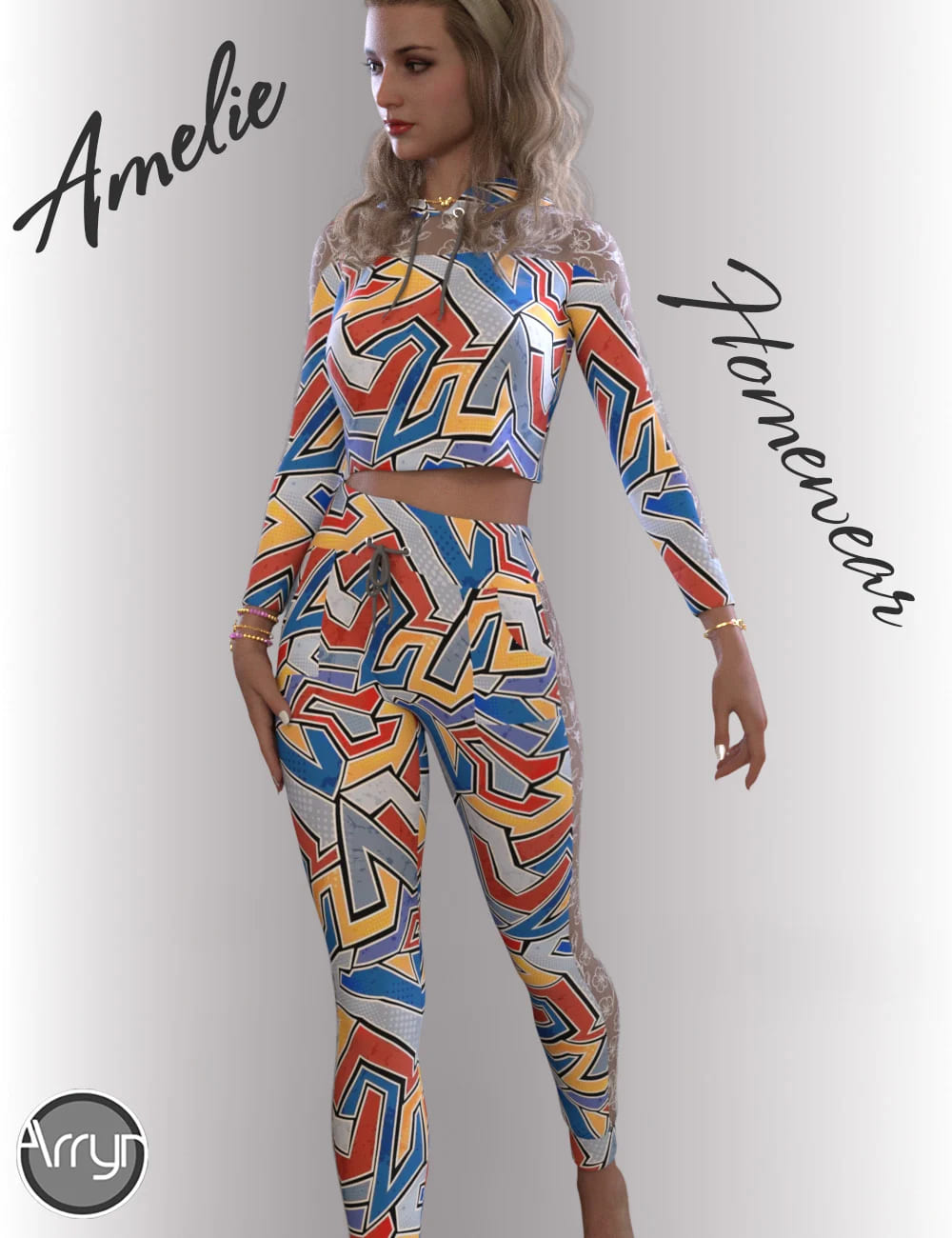 dForce Amelie Homewear for Genesis 8.1 Females_DAZ3D下载站