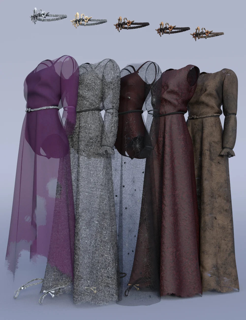 dForce Dark Fairy Gown Textures_DAZ3D下载站