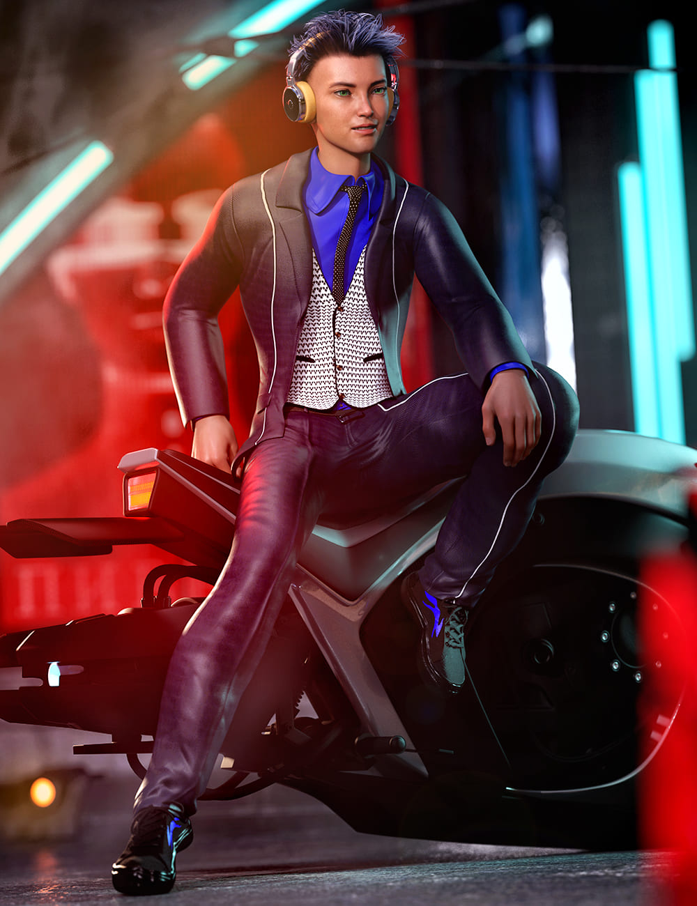 dForce Flow Outfit for Genesis 8.1 Male and Kota 8.1_DAZ3D下载站