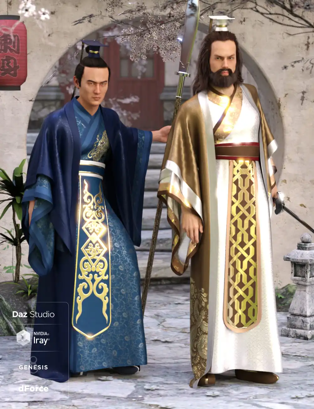 dForce Hanfu Outfit Textures_DAZ3D下载站