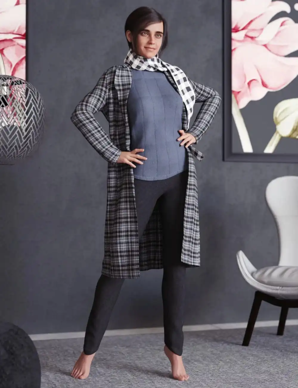 dForce Hazel Winter Outfit for Genesis 8 Females_DAZ3DDL