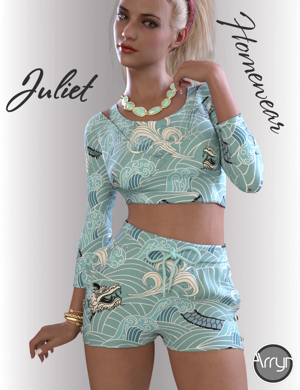 dForce Juliet Homewear for Genesis 8.1 Females_DAZ3D下载站