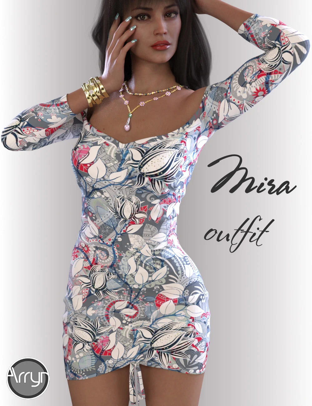 dForce Mira Outfit for Genesis 8.1 Females_DAZ3D下载站
