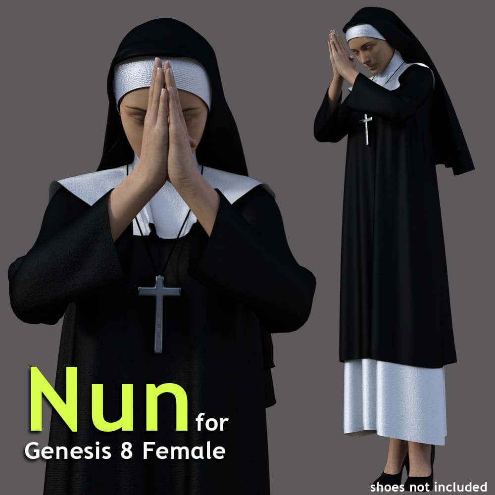 dForce Nun for G8 females_DAZ3D下载站