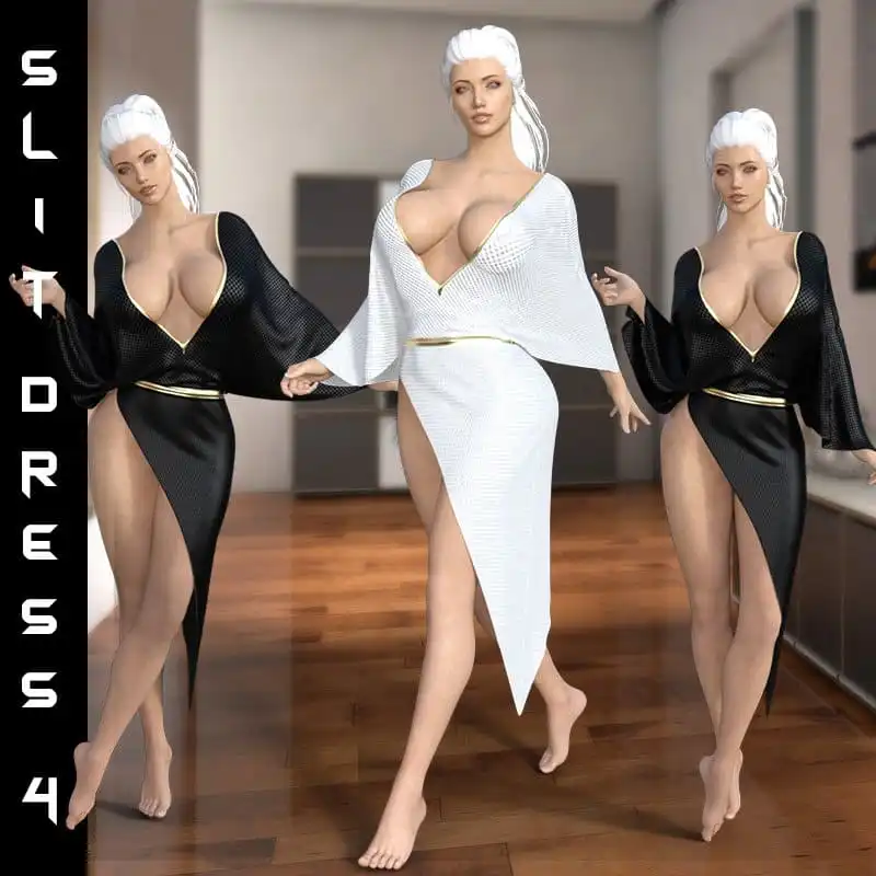dForce Slit Dress IV_DAZ3D下载站