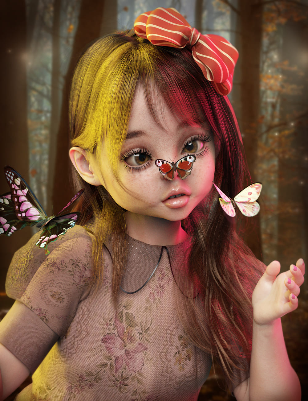 Flitterbye Butterfly and Poses for Genesis 8 Female_DAZ3D下载站