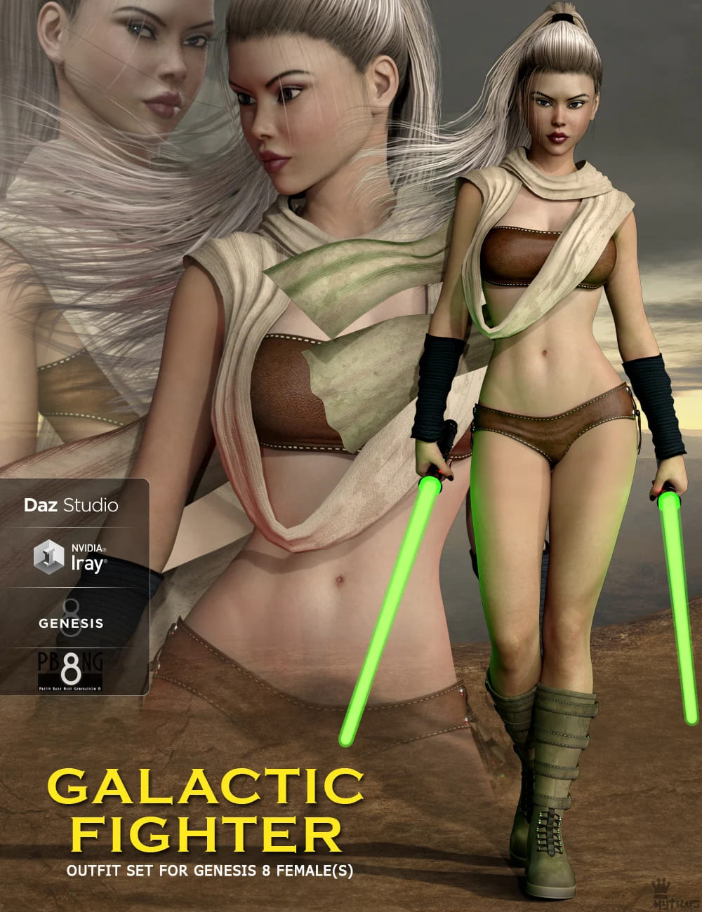 Galactic Fighter Outfit Set for Genesis 8 Female(s)_DAZ3D下载站