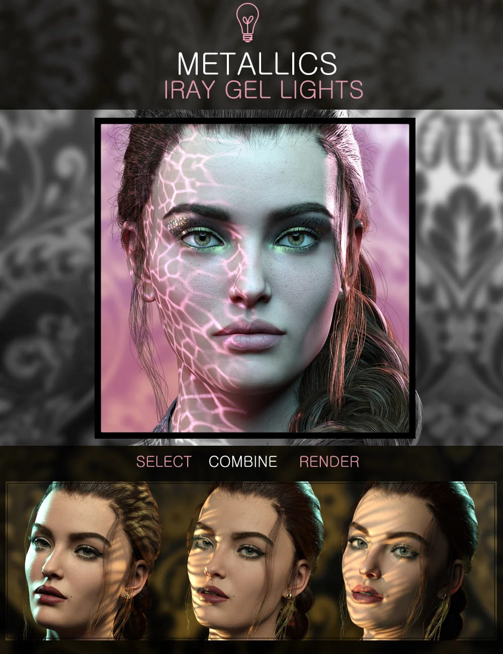 Metallic Gel Portrait Lighting for Iray_DAZ3D下载站