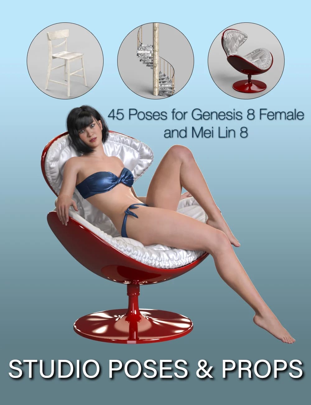 S3D Studio Poses and Props for Genesis 8 Female(s)_DAZ3D下载站