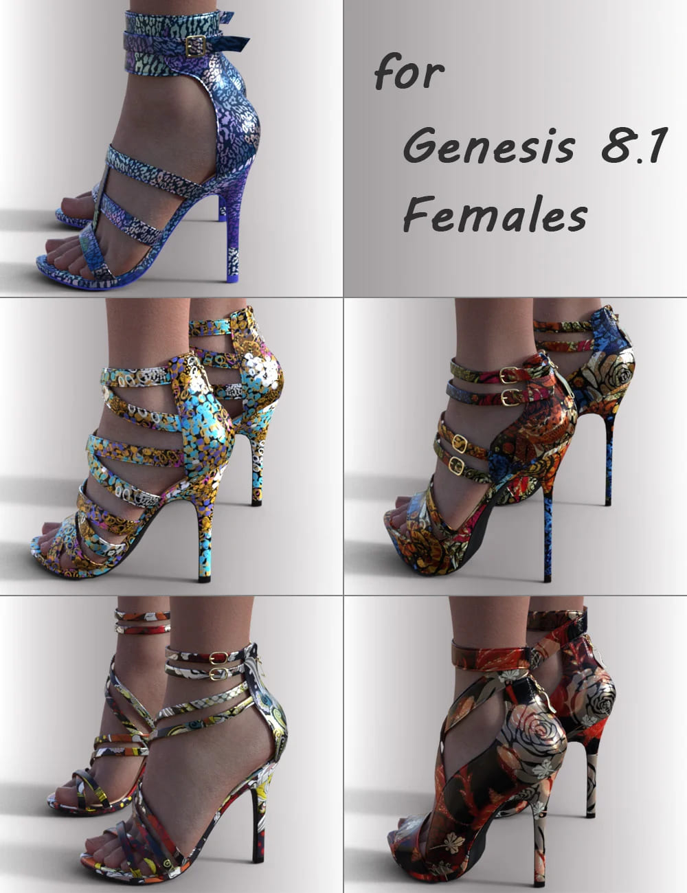 Shoes Remake for Genesis 8.1 Females Pack_DAZ3D下载站